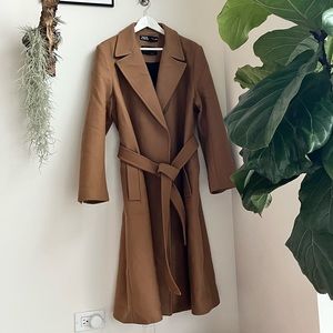 NWOT ZARA Camel Wool Coat